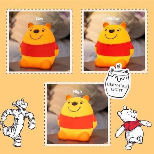 DISNEY WINNIE EL OSO POOH LUZ DE APRETAR LUZ NOCTURNA PARA NIÑOS LÁMPARA USB OPERADA CON BATERÍA ATENUABLE IDEAL - 3