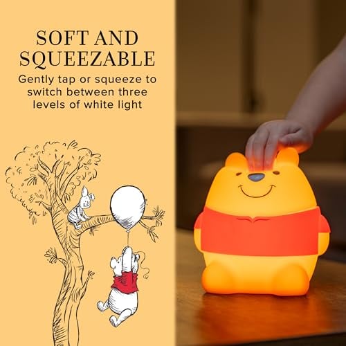 DISNEY WINNIE EL OSO POOH LUZ DE APRETAR LUZ NOCTURNA PARA NIÑOS LÁMPARA USB OPERADA CON BATERÍA ATENUABLE IDEAL - 4