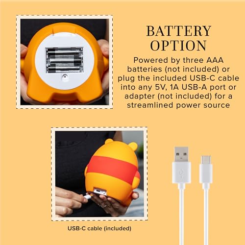 DISNEY WINNIE EL OSO POOH LUZ DE APRETAR LUZ NOCTURNA PARA NIÑOS LÁMPARA USB OPERADA CON BATERÍA ATENUABLE IDEAL - 5