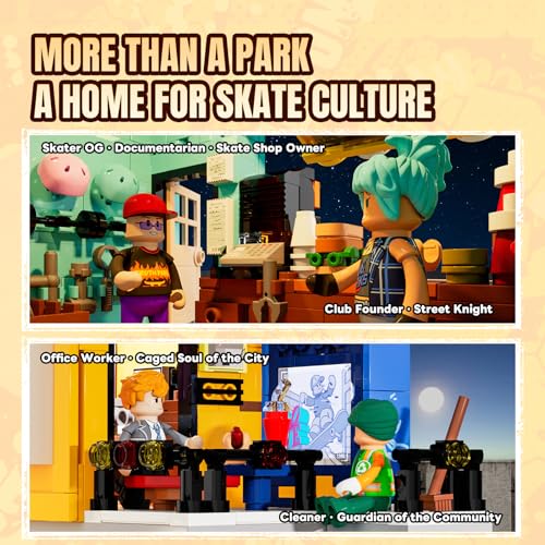 LUMIBRICKS SKATE PARK JUEGO DE BLOQUES DE CONSTRUCCIÓN DE ILUMINACIÓN DE STREET FUSION CITY TOWN MODULAR KIT DE EXHIBICIÓN - 5