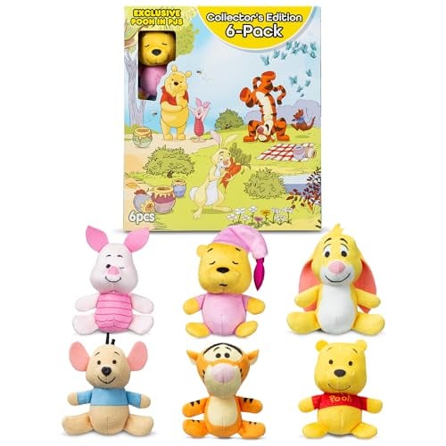 MICRO TEENIES WINNIE THE POOH Y SUS AMIGOS PAQUETE DE 6 FIGURA DE PELUCHE EN MINIATURA ANIMAL DE PELUCHE JUGUETE DE MINI - 1
