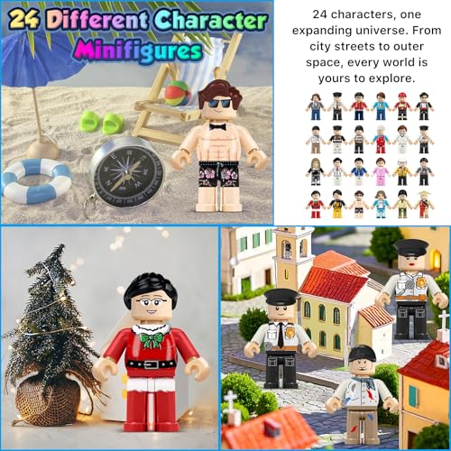 24 PIEZAS MINI FIGURAS DE BLOQUES DE CONSTRUCCIÓN RELLENO DE MINIFIGURAS JUGUETE SOLO DE MINI FIGURAS DE PERSONAS REGALO - 2