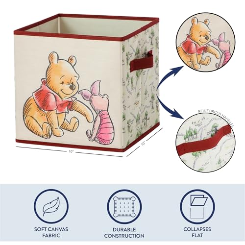 DISNEY WINNIE THE POOH CUBOS DE ALMACENAMIENTO DE TELA JUEGO DE 2 CONTENEDORES DURADEROS CON ASAS 10X10X10 ORGANIZADORES - 3