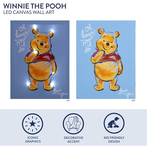 DISNEY WINNIE THE POOH ARTE DE PARED LED DE 115 X 1575 PULGADAS DECORACIÓN COLGANTE PARA NIÑOS OBRAS DE ARTE ILUMINADAS - 2