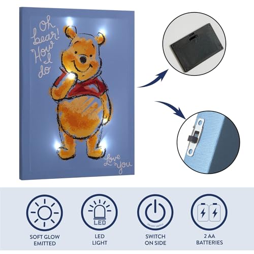 DISNEY WINNIE THE POOH ARTE DE PARED LED DE 115 X 1575 PULGADAS DECORACIÓN COLGANTE PARA NIÑOS OBRAS DE ARTE ILUMINADAS - 4