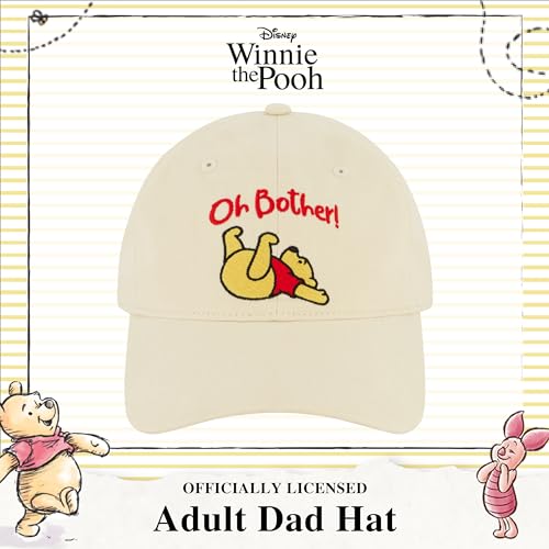 DISNEY WINNIE THE POOH DAD HAT ADJUSTABLE COTTON BASEBALL CAP WITH CURVED BRIM - 2