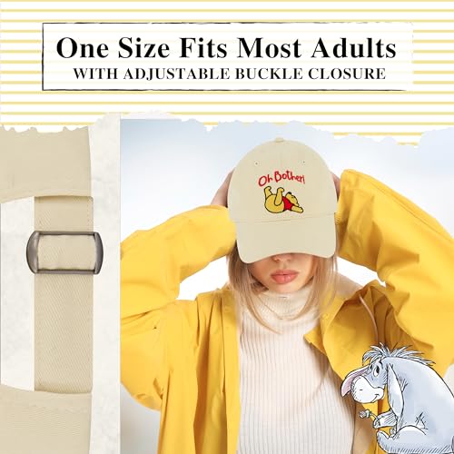 DISNEY WINNIE THE POOH DAD HAT ADJUSTABLE COTTON BASEBALL CAP WITH CURVED BRIM - 4