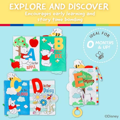 KIDS PREFERRED DISNEY BABY WINNIE THE POOH DELUXE SOFT BOOK ABCS WITH POOH ONTHEGO LIBROS SENSORIALES PARA BEBÉS CON PÁGINAS - 4