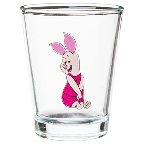 SILVER BUFFALO DISNEY WINNIE THE POOH RETRO GROOVY CON EEYORE Y PIGLET JUEGO DE 4 MINI VASOS DE VIDRIO 15 ONZAS - 5
