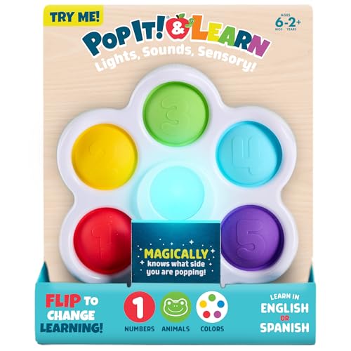 CHUCKLE ROAR POP IT AND LEARN JUGUETE EDUCATIVO Y ELECTRÓNICO QUE HACE POP APRENDE NÚMEROS Y LETRAS EN ESPAÑOL O INGLÉS - 1