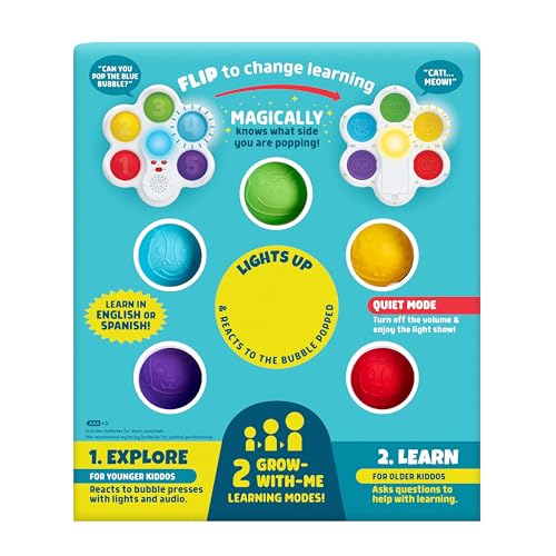 CHUCKLE ROAR POP IT AND LEARN JUGUETE EDUCATIVO Y ELECTRÓNICO QUE HACE POP APRENDE NÚMEROS Y LETRAS EN ESPAÑOL O INGLÉS - 3