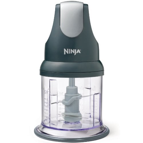 NINJA EXPRESS CHOP 2 TAZAS GRIS ONETOUCH PULSE CHOPS GRINDS PUREES GARLIC HERBS NUTS MORE 3CUP - 1