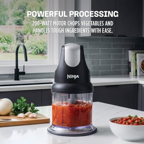 NINJA EXPRESS CHOP 2 TAZAS GRIS ONETOUCH PULSE CHOPS GRINDS PUREES GARLIC HERBS NUTS MORE 3CUP - 2