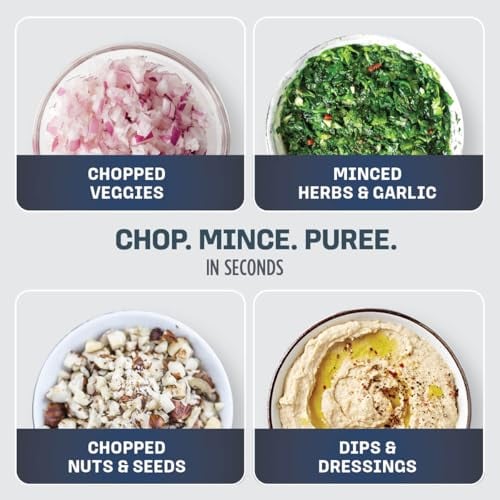 NINJA EXPRESS CHOP 2 TAZAS GRIS ONETOUCH PULSE CHOPS GRINDS PUREES GARLIC HERBS NUTS MORE 3CUP - 3