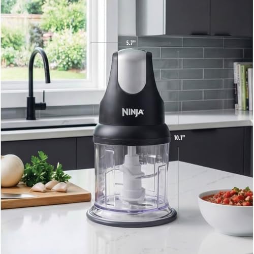 NINJA EXPRESS CHOP 2 TAZAS GRIS ONETOUCH PULSE CHOPS GRINDS PUREES GARLIC HERBS NUTS MORE 3CUP - 4