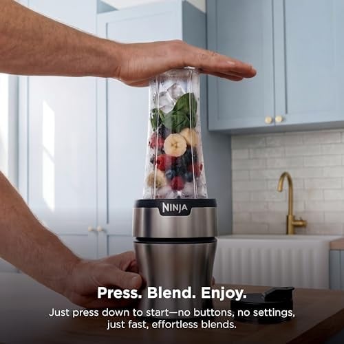 NINJA BN301 NUTRIBLENDER PLUS LICUADORA PERSONAL COMPACTA MOTOR DE 900 VATIOS DE PICO PARA BEBIDAS - 3