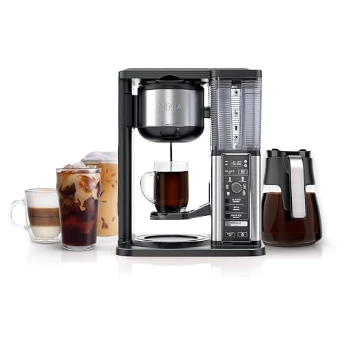 CAFETERA NINJA JARRA DE 10 TAZAS ESPUMADOR PLEGABLE NEGRO CM401 FILTRO PERMANENTE Y EXTRAÍBLE - 1