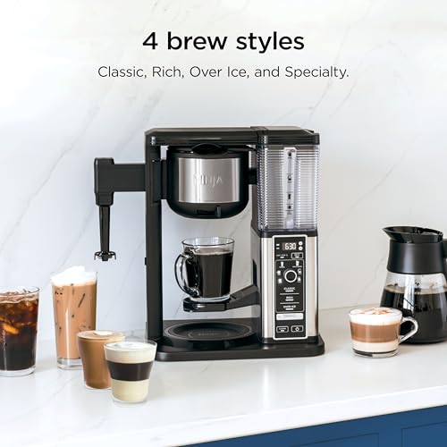 CAFETERA NINJA JARRA DE 10 TAZAS ESPUMADOR PLEGABLE NEGRO CM401 FILTRO PERMANENTE Y EXTRAÍBLE - 4