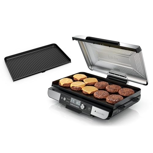 NINJA SIZZLE PRO XL PLANCHA DE INTERIOR DE 20 PULGADAS PARRILLA TAPA VENTILADA DESMONTABLE CONTROL - 1