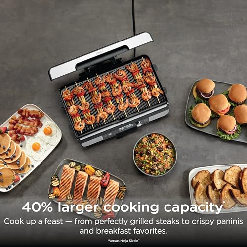 NINJA SIZZLE PRO XL PLANCHA DE INTERIOR DE 20 PULGADAS PARRILLA TAPA VENTILADA DESMONTABLE CONTROL - 2