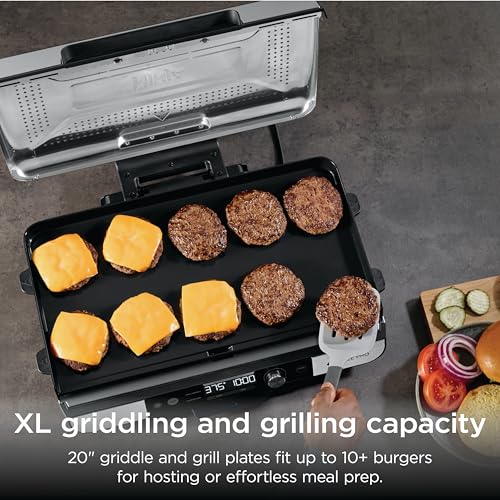 NINJA SIZZLE PRO XL PLANCHA DE INTERIOR DE 20 PULGADAS PARRILLA TAPA VENTILADA DESMONTABLE CONTROL - 5