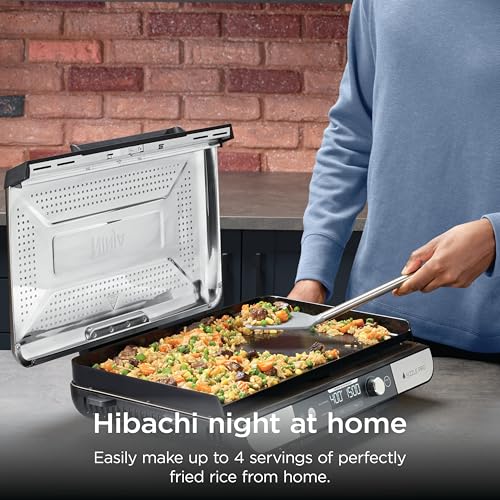 NINJA SIZZLE PRO XL PLANCHA DE INTERIOR DE 20 PULGADAS PARRILLA TAPA VENTILADA DESMONTABLE CONTROL - 6