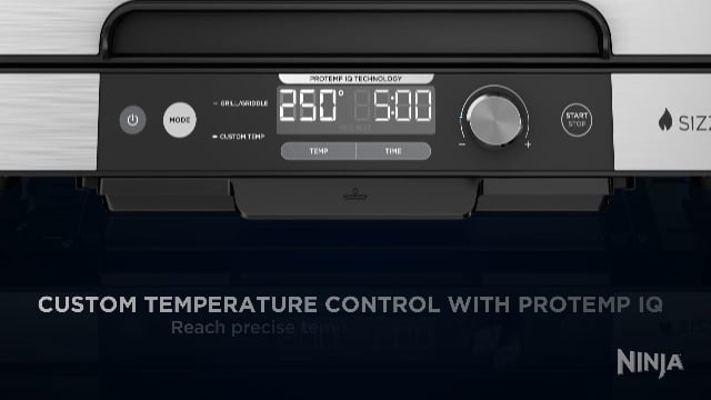 NINJA SIZZLE PRO XL PLANCHA DE INTERIOR DE 20 PULGADAS PARRILLA TAPA VENTILADA DESMONTABLE CONTROL - 7
