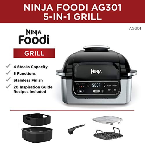 NINJA PARRILLA INTERIOR FOODI 5 EN 1 PARRILLA FREÍR AL AIRE ASAR HORNEAR Y DESHIDRATAR SE ADAPTA - 2