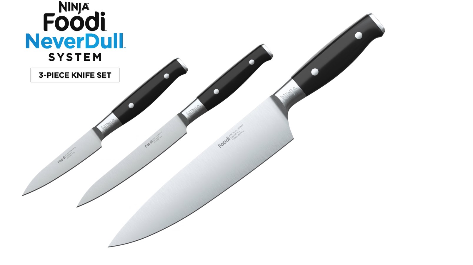 NINJA K32003 FOODI NEVERDULL SYSTEM CUCHILLO DE CHEF DE 3 PIEZAS JUEGO UTILITARIO Y DE PELAR - 6