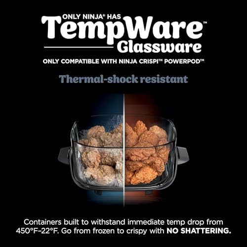 FREIDORA DE AIRE NINJA SISTEMA CRISPI DE 4QT 3 CONTENEDORES CON TAPAS DE ALMACENAMIENTO FREIDORA - 4