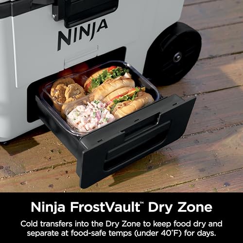 NINJA ENFRIADOR ENFRIADOR FROSTVAULT DE 45QT CON RUEDAS AISLADO CON CAJÓN DE ALMACENAMIENTO TEMP - 3
