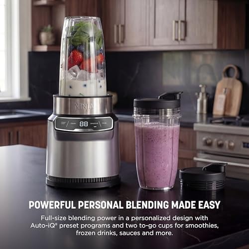 NINJA LICUADORA NUTRI PRO UNA PORCIÓN PARA BATIDOS SALSA BATIDOS Y BEBIDAS CONGELADAS INCLUYE 2 - 2