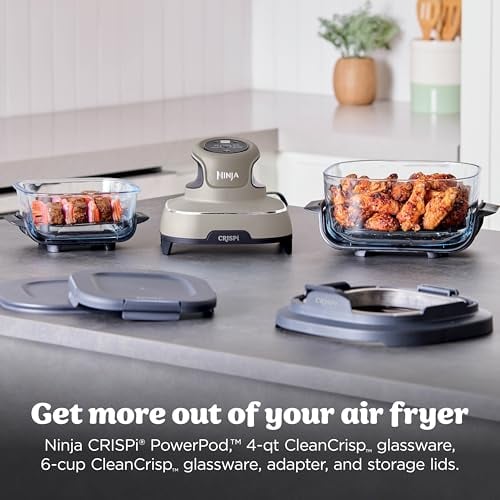 NINJA CRISPI FREIDORA DE AIRE DE VIDRIO 4 EN 1 PIEDRA FN101ST MÁXIMO CRUJIENTE HORNEADO FREÍR AL - 2