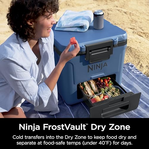 NINJA ENFRIADOR ENFRIADOR FROSTVAULT 30QT CON RUEDAS AISLADO CON CAJÓN DE ALMACENAMIENTO TEMP DRY - 3
