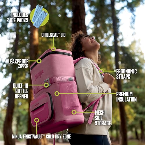 NINJA FROSTVAULT GO MOCHILA HIELERA SUAVE CON ALMACENAMIENTO DE ZONA FRÍA SECA CORREAS DE MOCHILA - 6