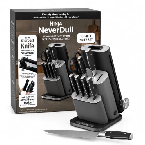 NINJA NEVERDULL NK32010BK1 JUEGO DE CUCHILLOS ALEMANES DE ACERO INOXIDABLE DE ALTA CALIDAD AFILADOS - 1