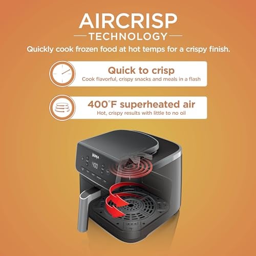 NINJA FREIDORA DE AIRE CAPACIDAD DE 5 QT FREIDORA DE AIRE 5 EN 1 HORNEAR ASAR RECALENTAR - 3