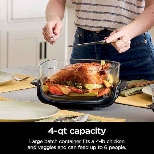 NINJA CONTENEDOR DE VIDRIO CLEANCRISP DE 4 CUARTOS CON TAPA DE ALMACENAMIENTO CRISPI XSKSFN4QT - 2
