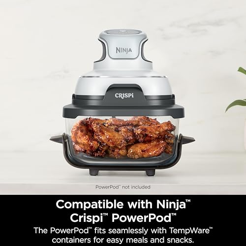 NINJA CONTENEDOR DE VIDRIO CLEANCRISP DE 4 CUARTOS CON TAPA DE ALMACENAMIENTO CRISPI XSKSFN4QT - 4