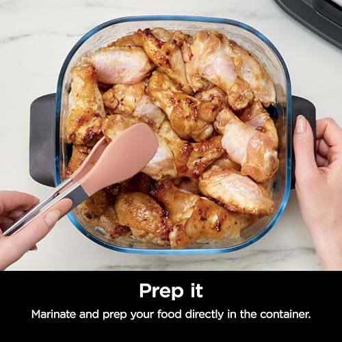 NINJA CONTENEDOR DE VIDRIO CLEANCRISP DE 4 CUARTOS CON TAPA DE ALMACENAMIENTO CRISPI XSKSFN4QT - 6
