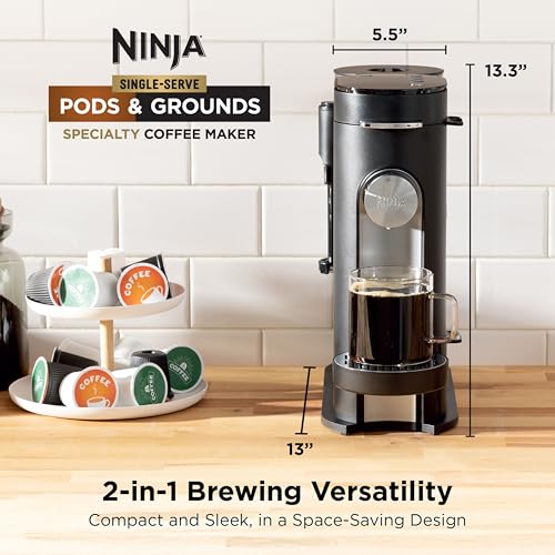 NINJA CAFETERA UNA SOLA PORCIÓN PREPARA CON CÁPSULAS DE CAFÉ Y MOLIDOS COMPATIBLE CON CÁPSULAS - 2