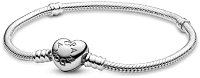 PANDORA 590719 PULSERA DE PLATA ESTERLINA CON CIERRE DE CORAZÓN CAJA DE REGALO INCLUIDA PLATA DE LEY 590719-18 - 1