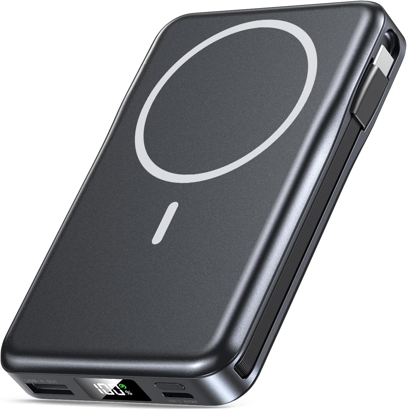 CARGADOR PORTÁTIL MAGNÉTICO 10000MAH, BANCO DE ENERGÍA 20W CON CABLE - 1