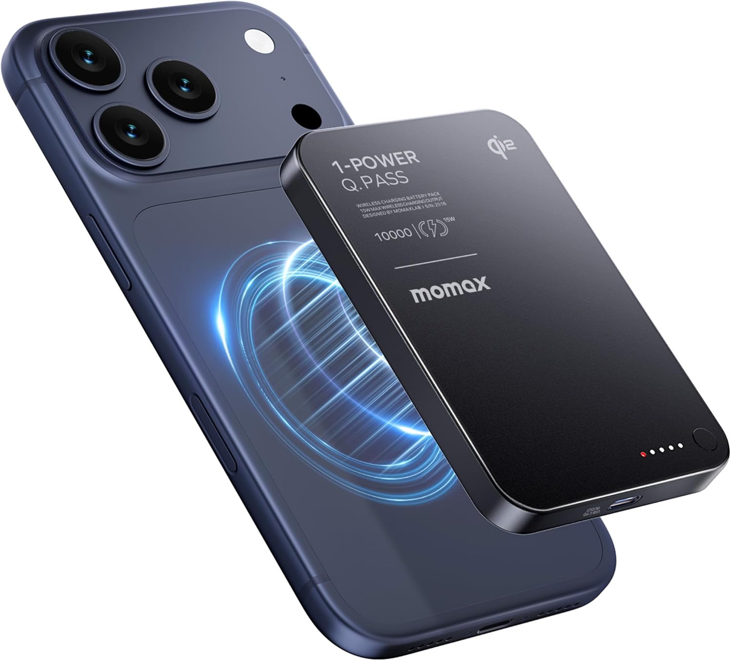 MOMAX BANCO MAGNÉTICO DEL PODER QI2, CARGADOR PORTÁTIL DIARIO 10000MAH - 1