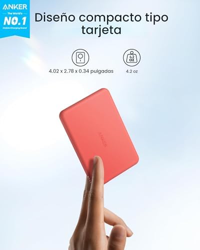 ANKER MAGGO POWER BANK, PAQUETE DE BATERÍA MAGNÉTICA ULTRADELGADA DE 5,000 MAH, CARGADOR PORTÁTIL COMPATIBLE CON MAGSAFE - 7