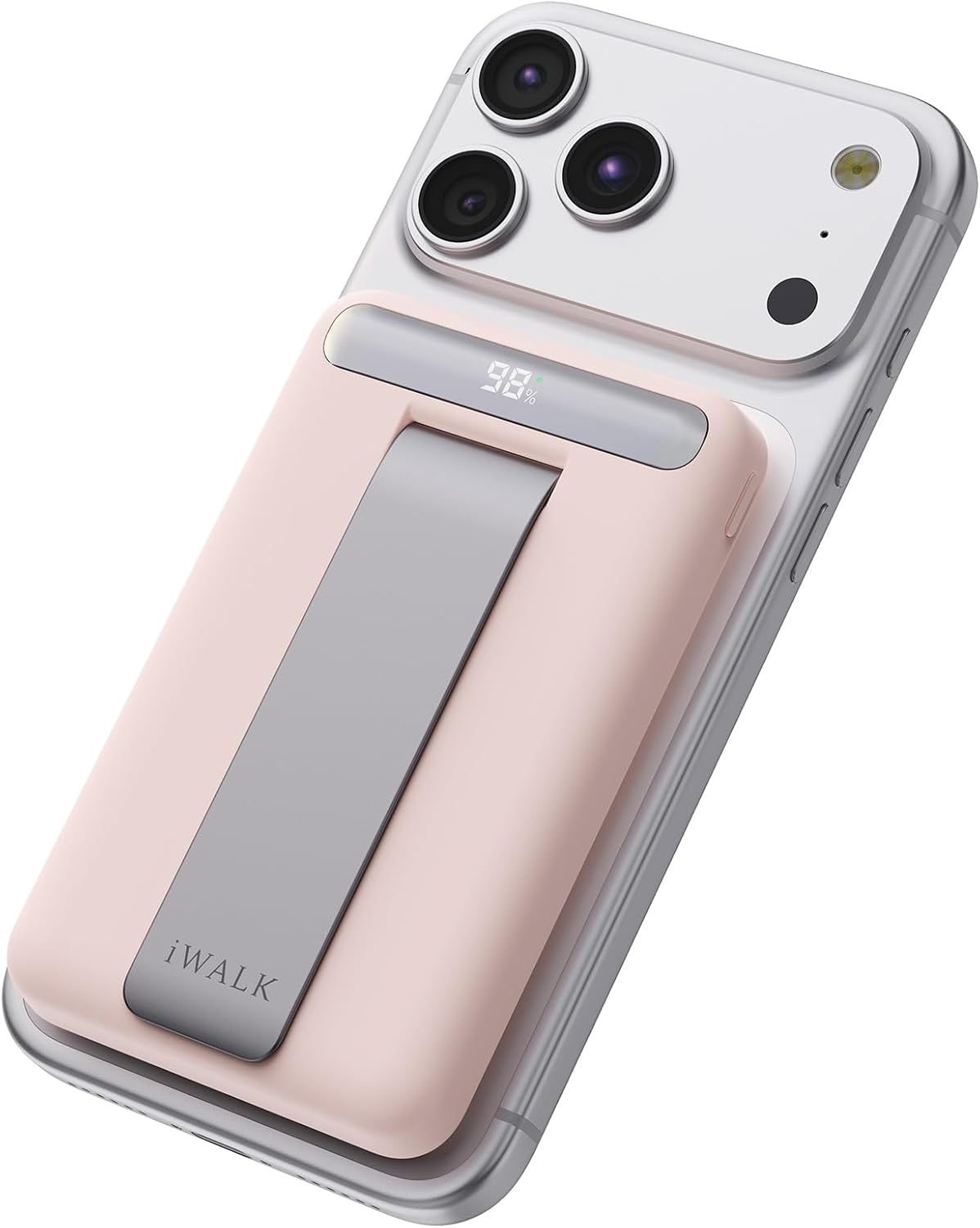 IWALK QI2 - BANCO DE ENERGÍA INALÁMBRICO MAGNÉTICO DE 15 W, CARGADOR PORTÁTIL DE 10000 MAH CON SOPORTE AJUSTABLE Y PANTALLA - 1