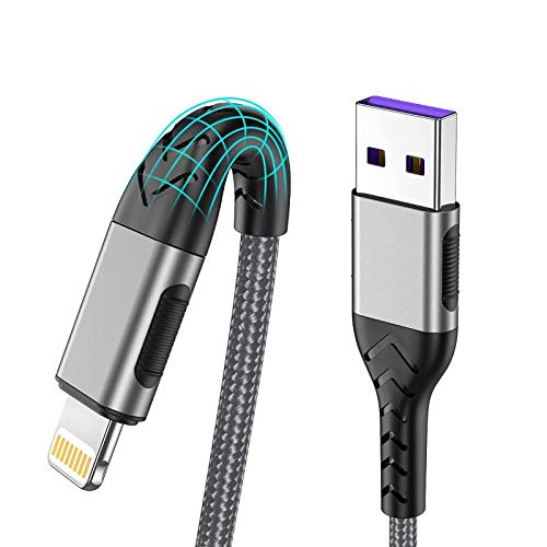 CARGADOR DE IPHONE, CERTIFICADO MFI PAQUETE DE 3 CABLES USB A DE 10 PIES PARA CABLE DE CARGA LIGHTNING LARGO, CABLE DE CARGA - 7