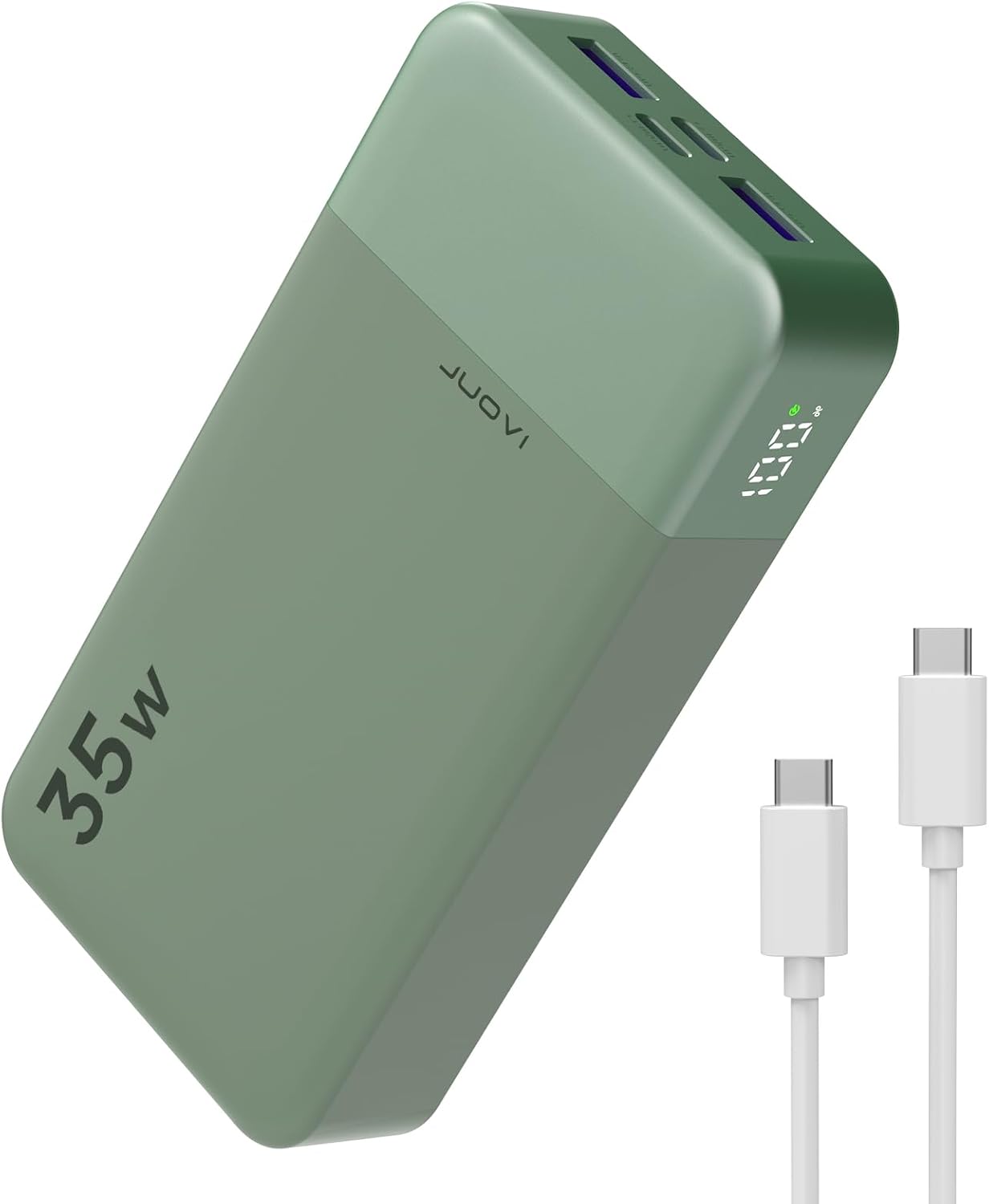 JUOVI BANCO DE ENERGÍA CARGADOR PORTÁTIL 20000MAH CARGA RÁPIDA DE 35W, CARGADOR DE TELÉFONO PD 3.0 QC 4.0 CON PANTALLA LED, - 1