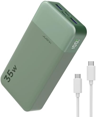 JUOVI BANCO DE ENERGÍA CARGADOR PORTÁTIL 20000MAH CARGA RÁPIDA DE 35W, CARGADOR DE TELÉFONO PD 3.0 QC 4.0 CON PANTALLA LED, - 7