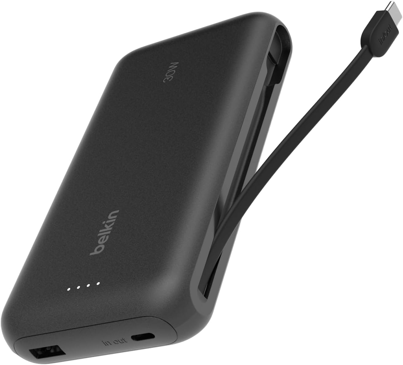 BELKIN CARGADOR PORTÁTIL, BANCO DE ENERGÍA CON CABLE INTEGRADO DE 20000 MAH 30 W - CARGA RÁPIDA USB C POWER DELIVERY - - 1